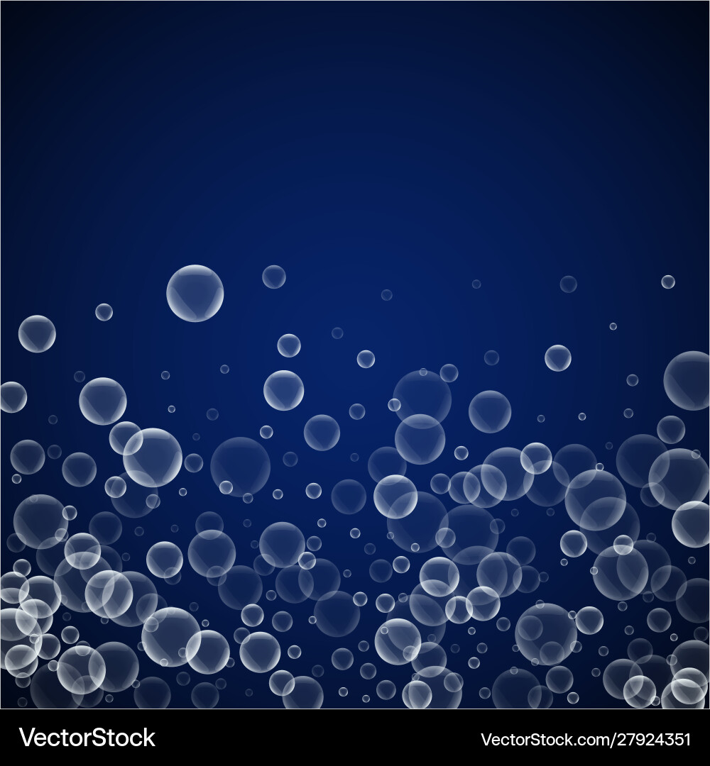 Random soap bubbles abstract background blowing b vector image