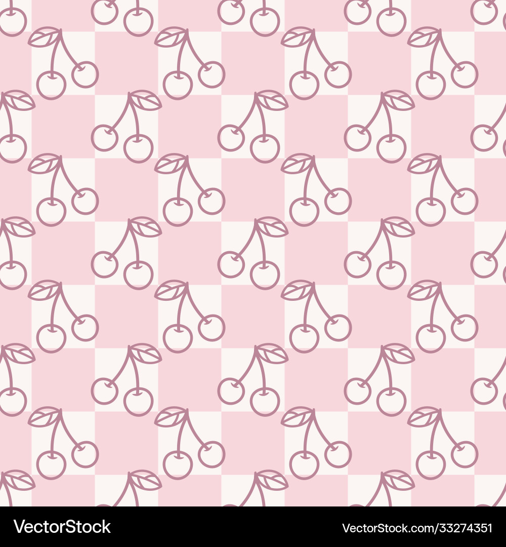 Seamless repeat pattern design with cherries Seamless repeat pattern design with cherries vector image
