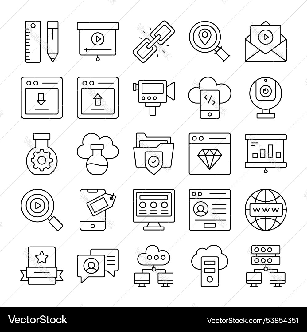 Search engine optimization and web icons set vector image