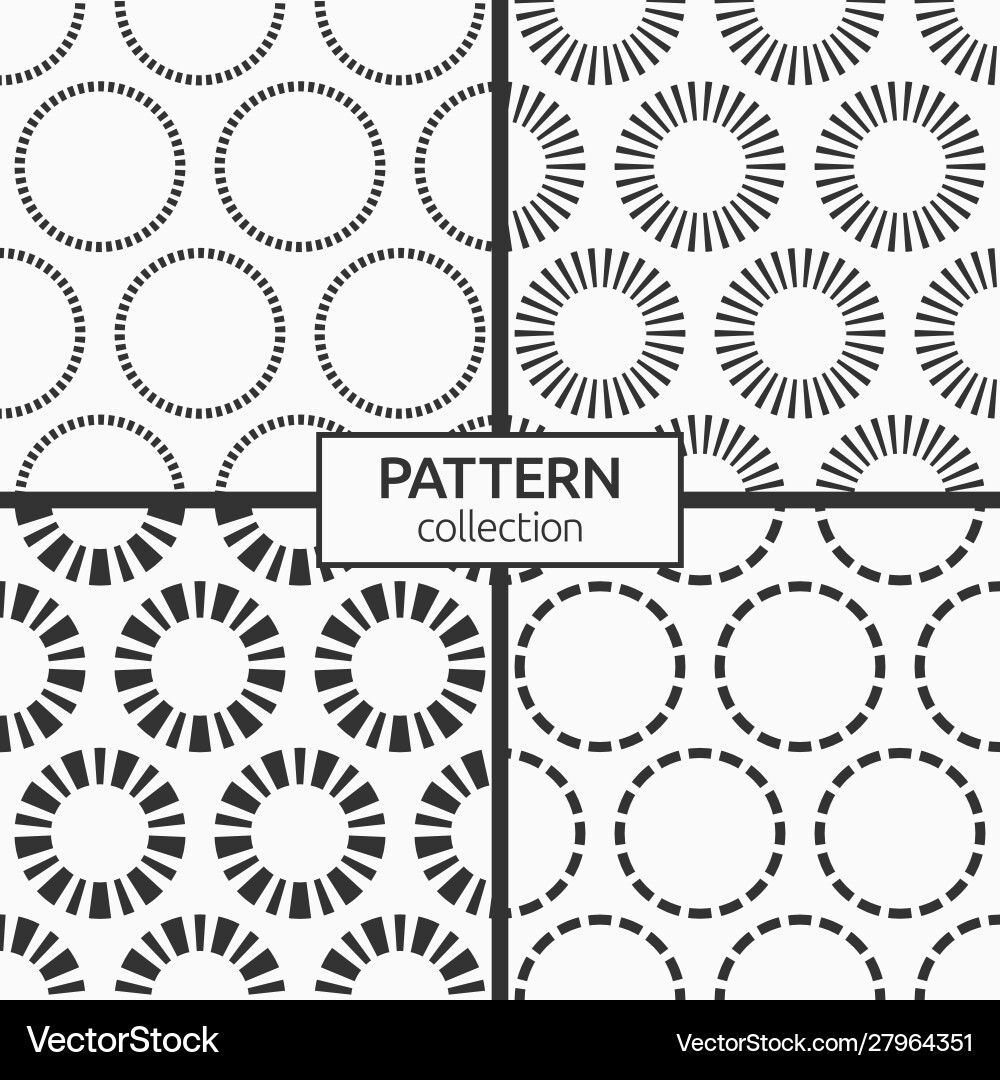 Set four seamless patterns repeating round Set four seamless patterns repeating round vector image
