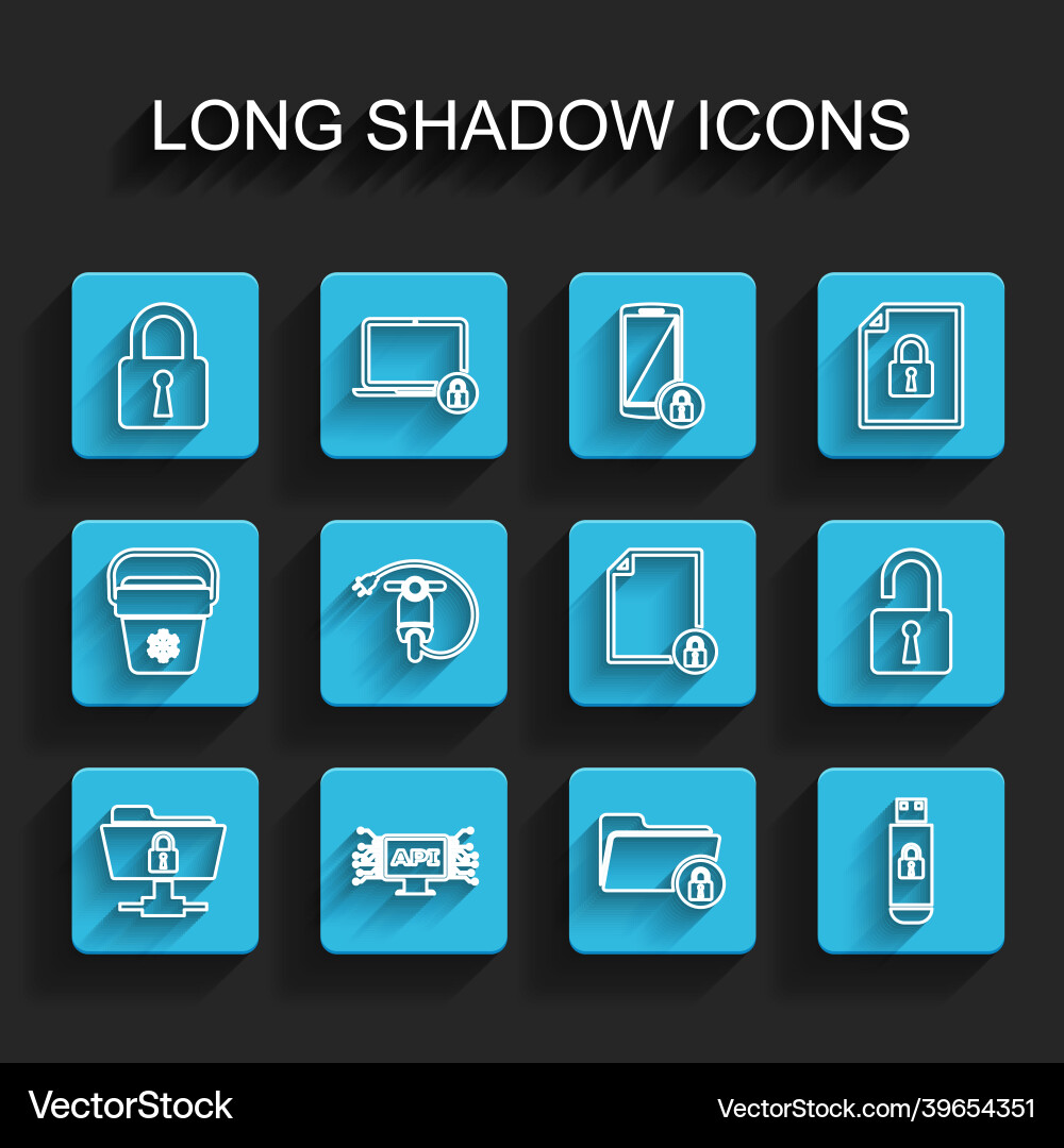Set line ftp folder and lock computer api Vector Image