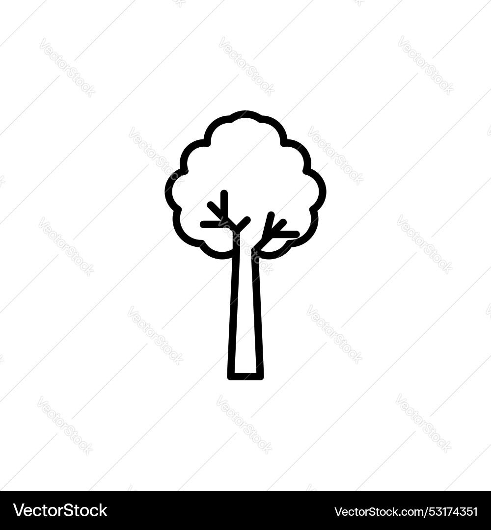 Tree icon set forest simple symbol in black Vector Image