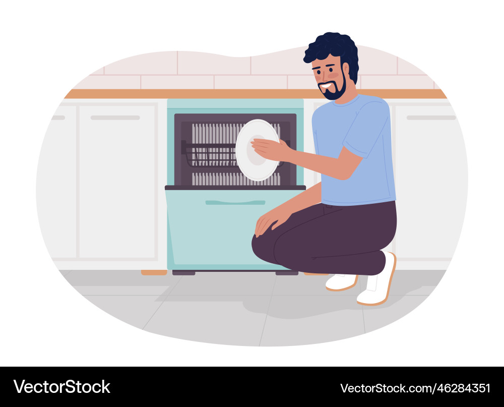 Using Energy Efficient Dishwasher 2d Isolated Spot