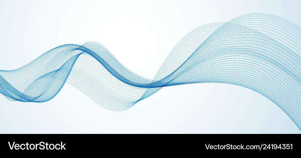 Wave line of flowing particles abstract Wave line of flowing particles abstract vector image