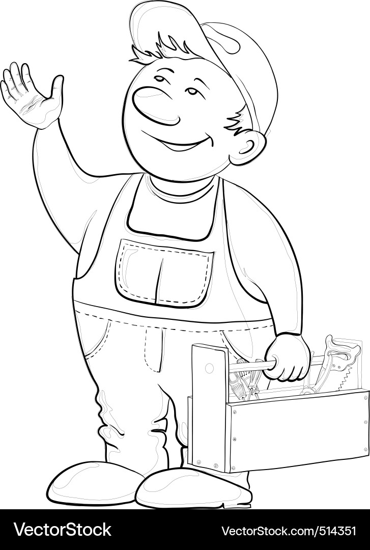 Worker with Toolbox vector image