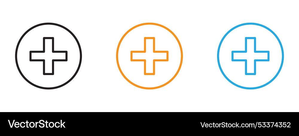 Add icon thin line set Add icon thin line set vector image