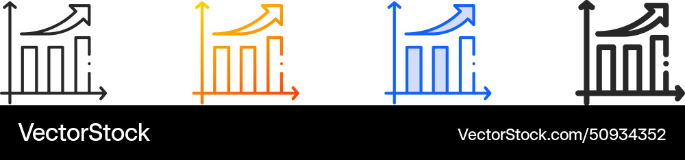 Bar graph iconthin linear gradient blue stroke Bar graph iconthin linear gradient blue stroke Vector Image