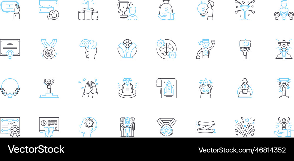 Betriebssystem lineare Icons set windows linux Vektorbild