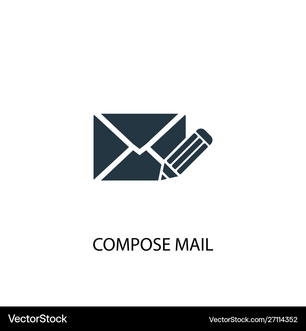 Compose mail icon simple element vector image