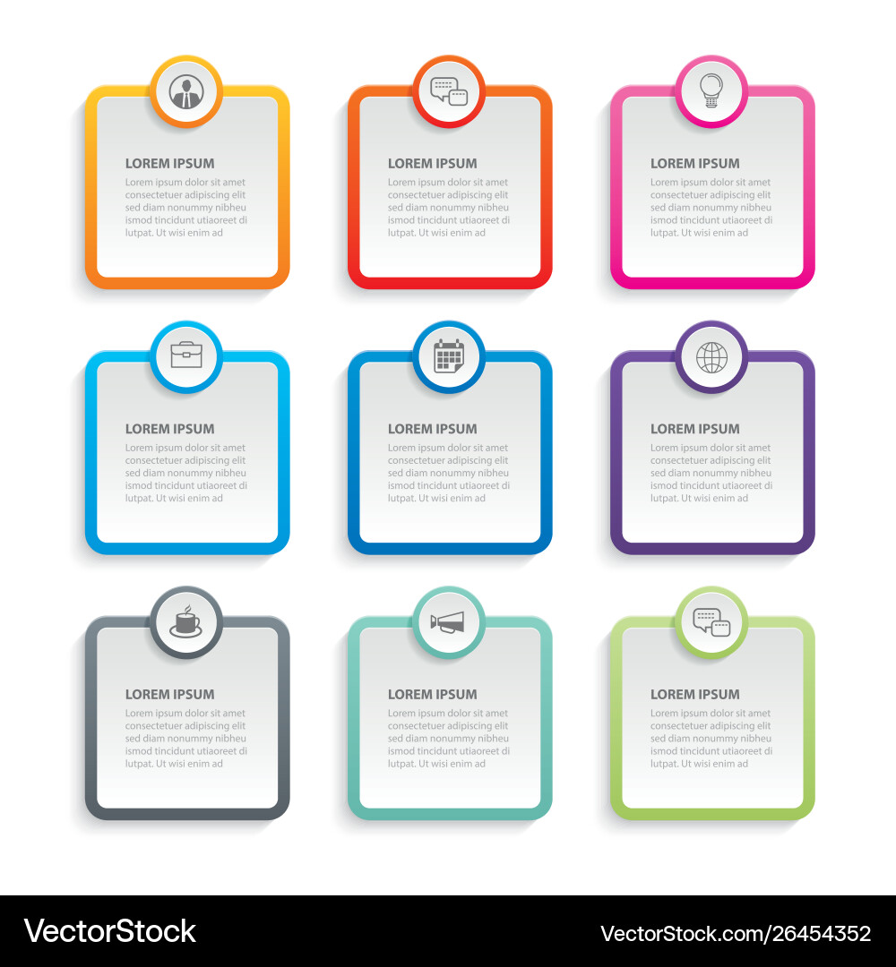 Data Index Templates - 9 Elements vector image
