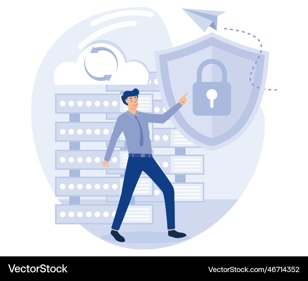 Database security concept data protection disk vector image