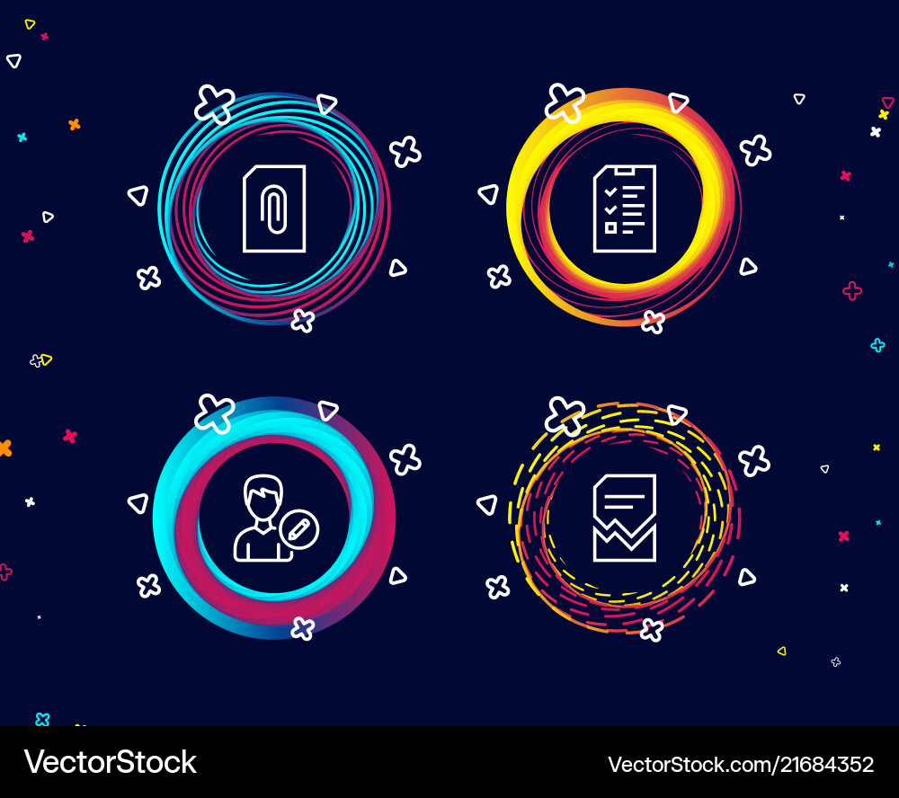 Edit person attachment and interview icons Edit person attachment and interview icons Vector Image