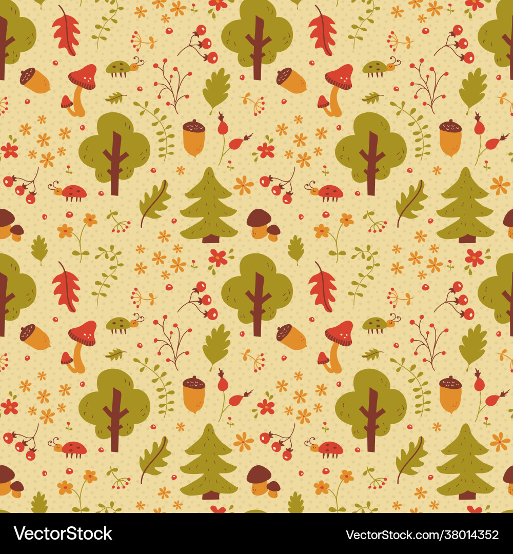 Forest seamless pattern background Forest seamless pattern background vector image