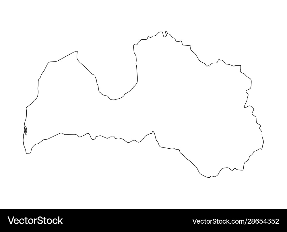 Lithuania outline map flat minimal design stock Vector Image