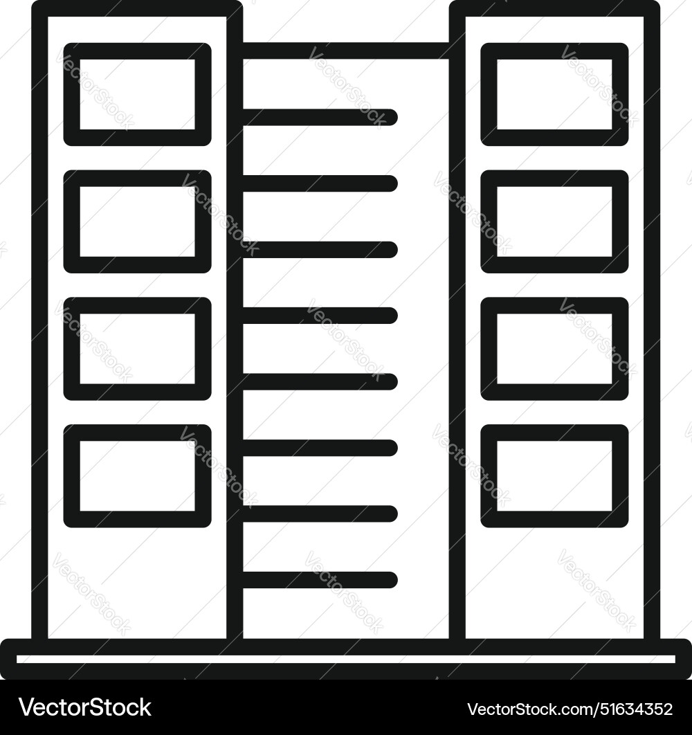 Modern building facade with windows and entrance Vector Image