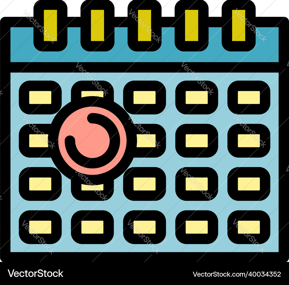 Operating system update time icon color outline Operating system update time icon color outline vector image