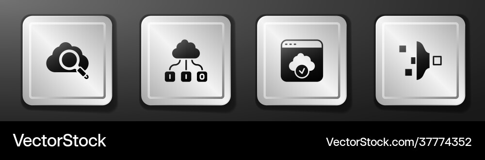 Set search cloud computing technology data vector image