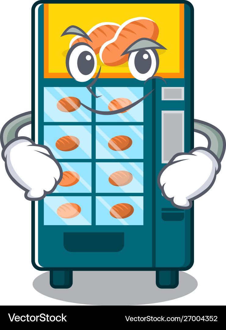 Smirking bakery vending machine in character shape Smirking bakery vending machine in character shape vector image