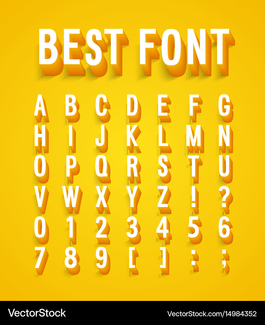 Stylish Shadow Font Collection vector image