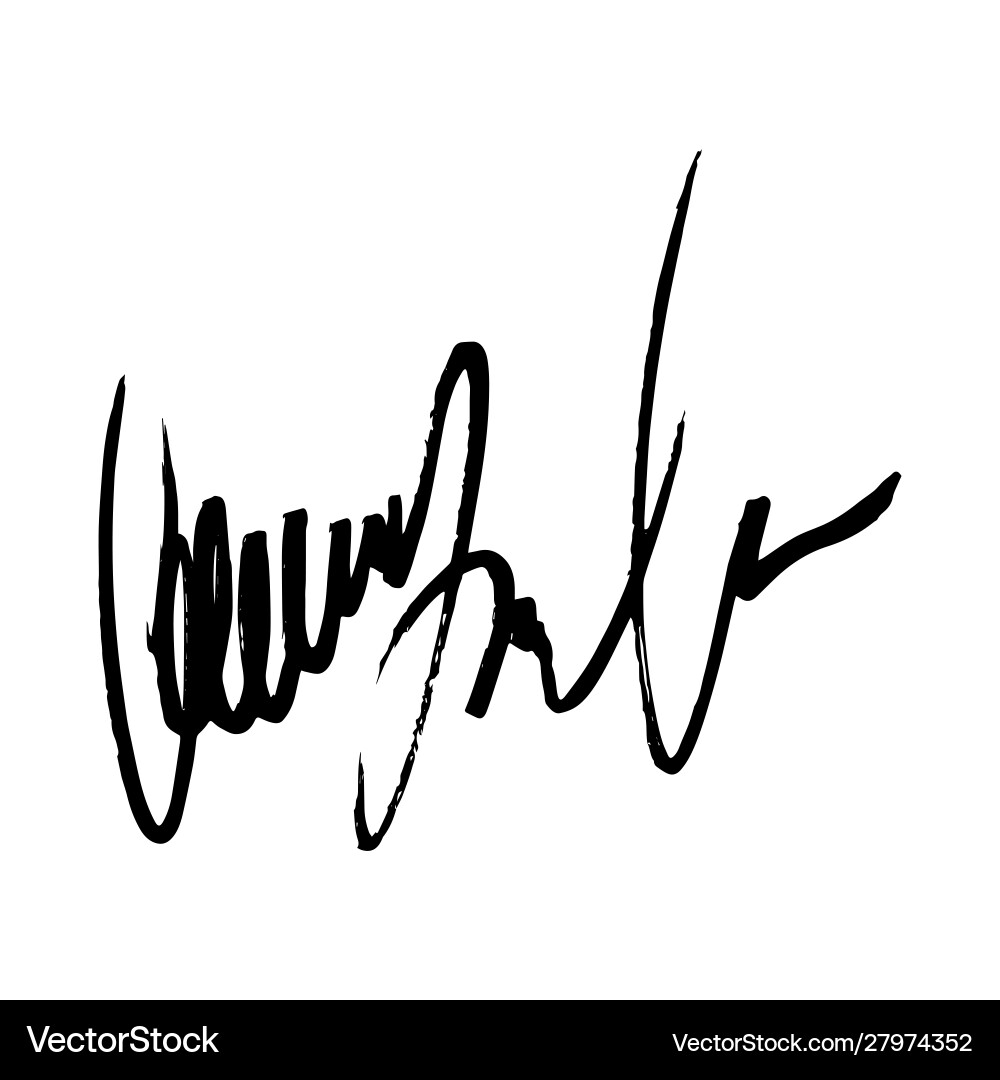 Unreadable handwriting font signature text Unreadable handwriting font signature text vector image