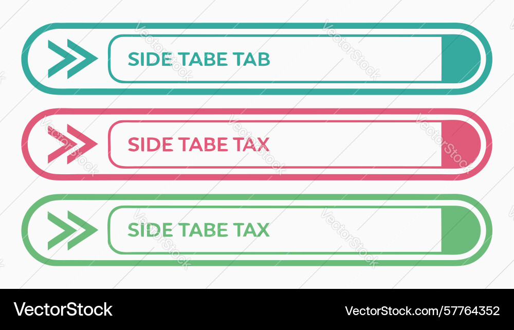 Vertical sidebar tab buttons with text design vector image