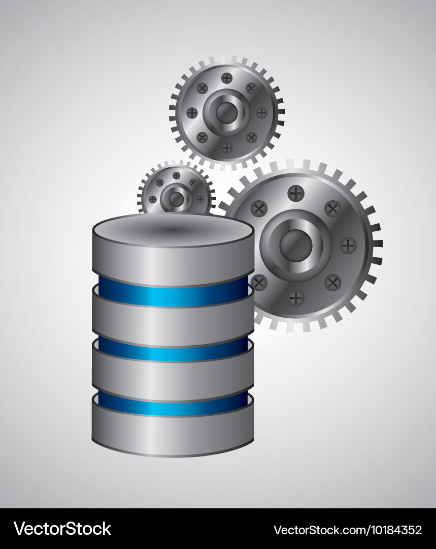 Web hosting and gears icon data center design Vector Image