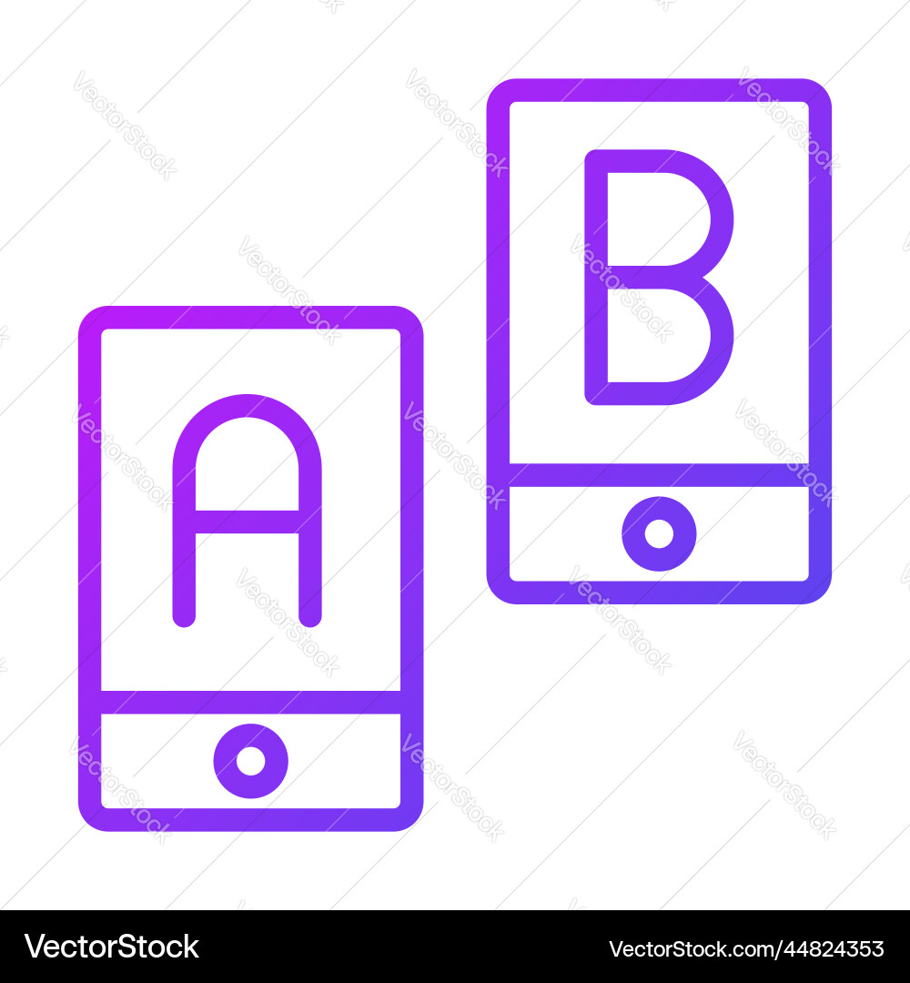 Ab testing icon user interface as a simple sign vector image