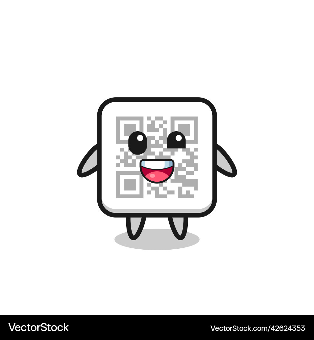 An qr code character with awkward poses Vector Image