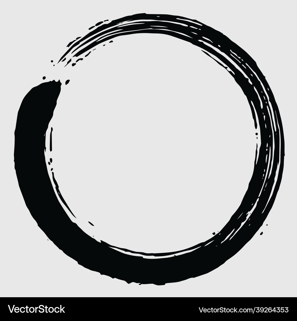 Black enso zen circle brush icon Black enso zen circle brush icon vector image