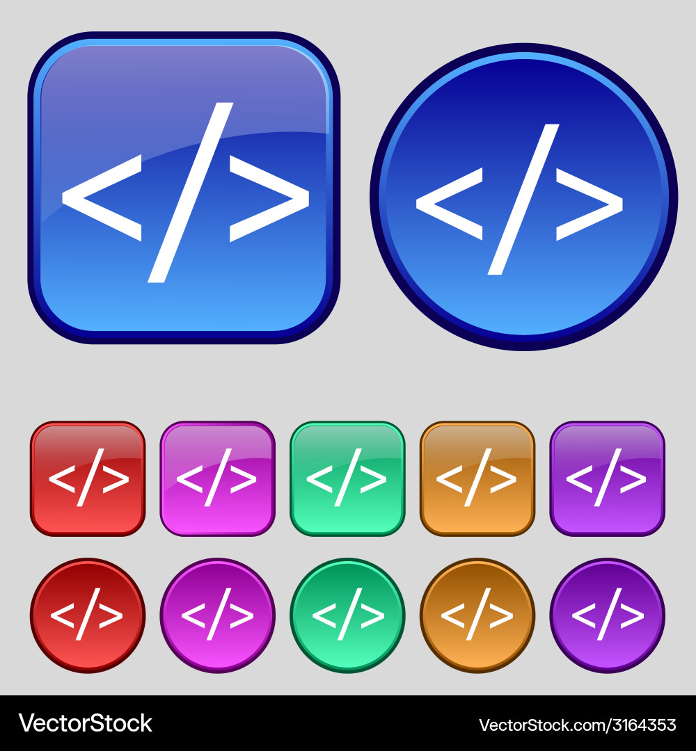 Codezeichen Symbol Programmiersprache Symbol gesetzt vektorbild