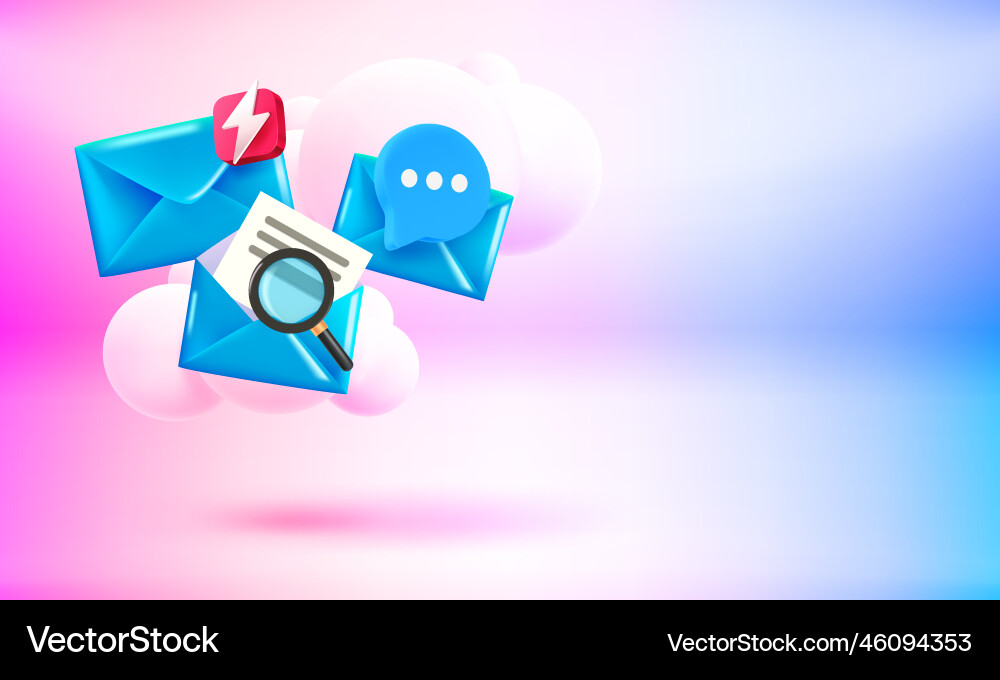 Different blue envelopes mailing concept 3d Different blue envelopes mailing concept 3d vector image