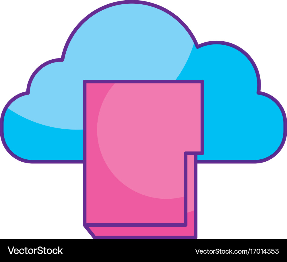 Folder document with cloud computing Vector Image