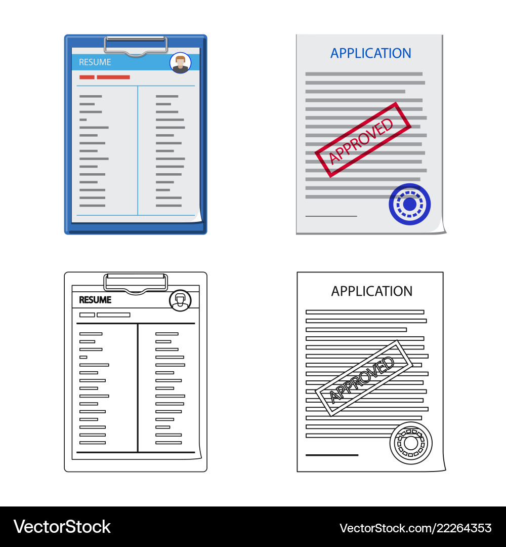 Form and document icon set vector image