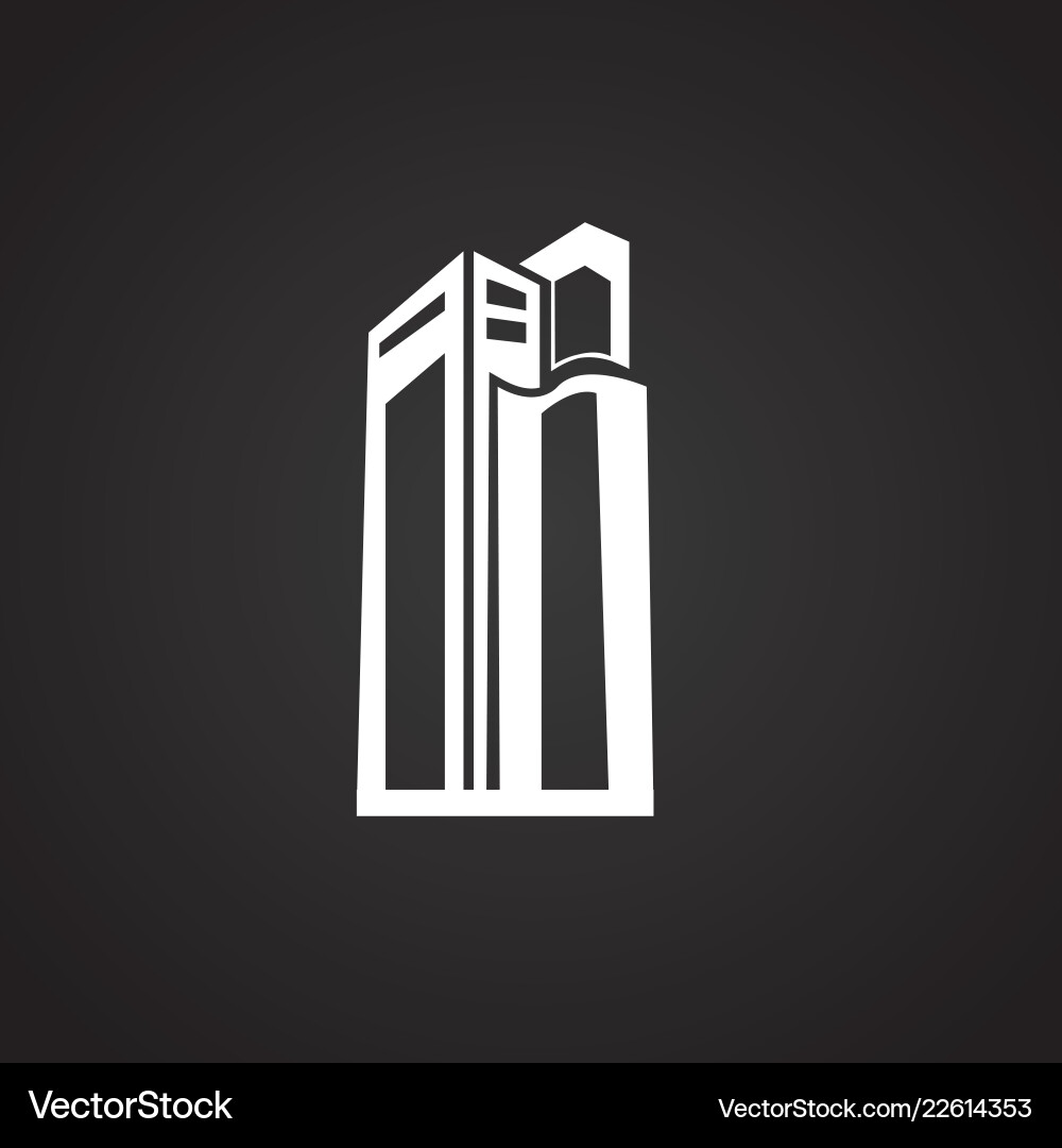 Modern architecture building on black background Modern architecture building on black background vector image