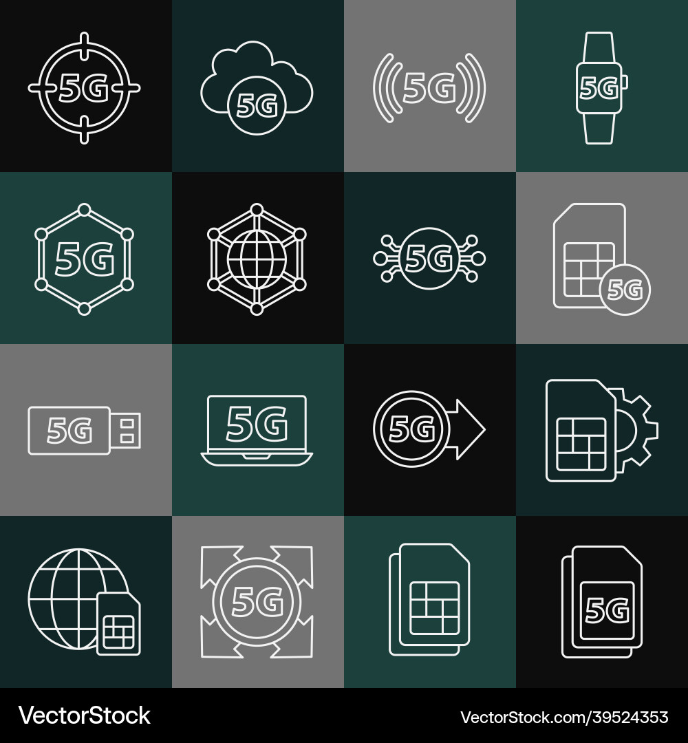Set line 5g sim card setting network Set line 5g sim card setting network vector image