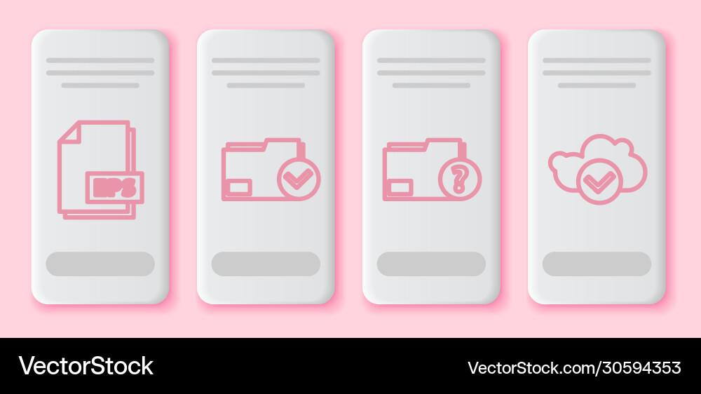 Set line eps file document folder Vector Image