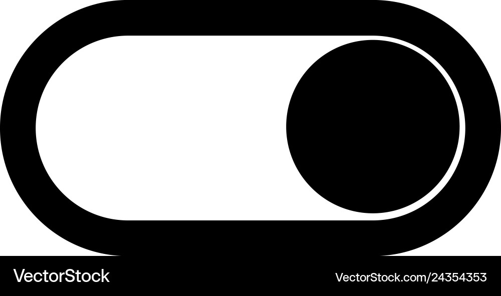Toggle switch icon on and off position simple Toggle switch icon on and off position simple Vector Image