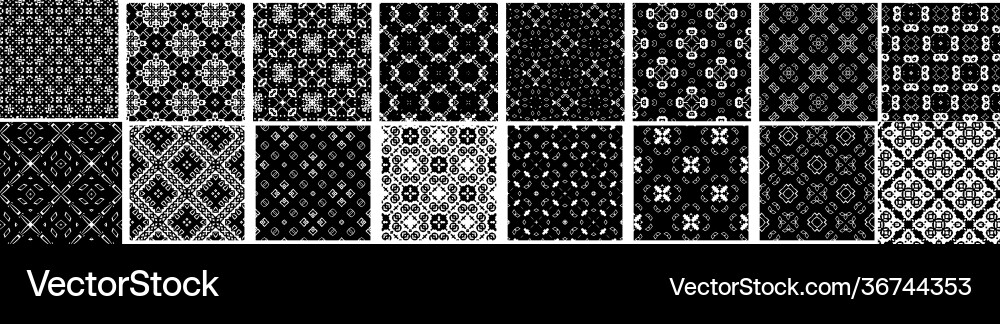 Universal different geometric seamless patterns Vector Image