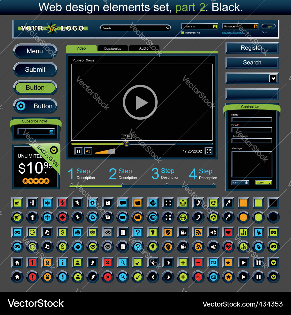 Web design elements vector image