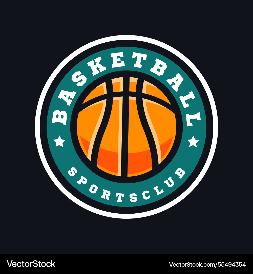 Basketball sport emblem logo Basketball sport emblem logo vector image