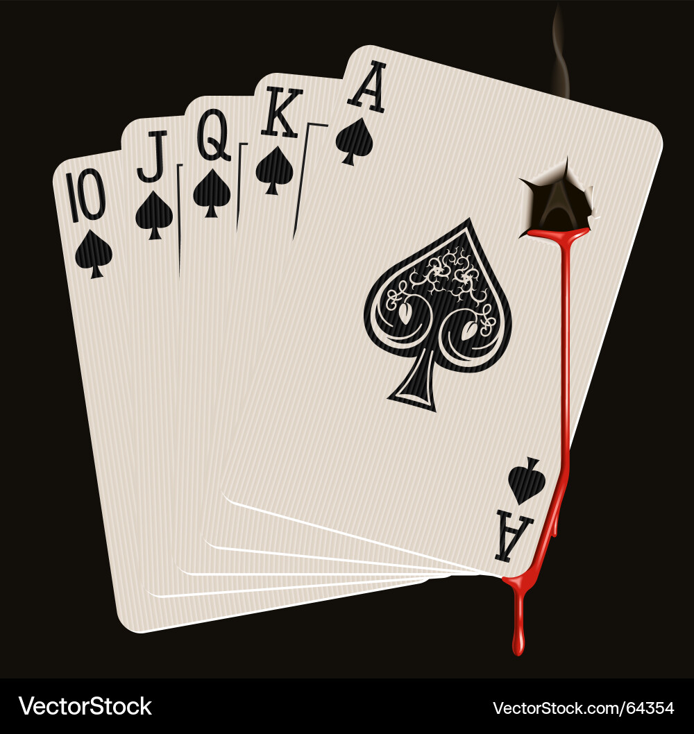 Bleeding Royal Flush Vector Image
