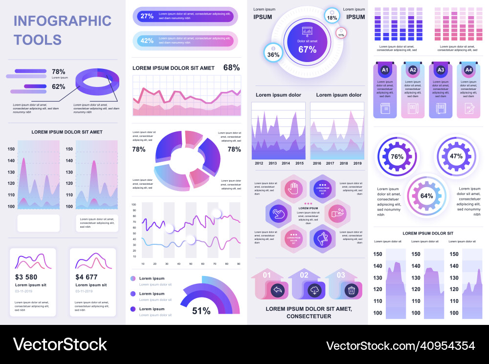 Bundle infographic ui ux kit elements Bundle infographic ui ux kit elements Vector Image