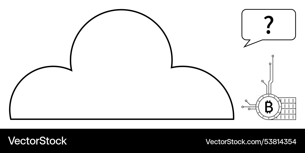 Cloud Computing mit Blockchain-Symbol und Sprache Cloud Computing mit Blockchain-Symbol und Sprache Vektorbild