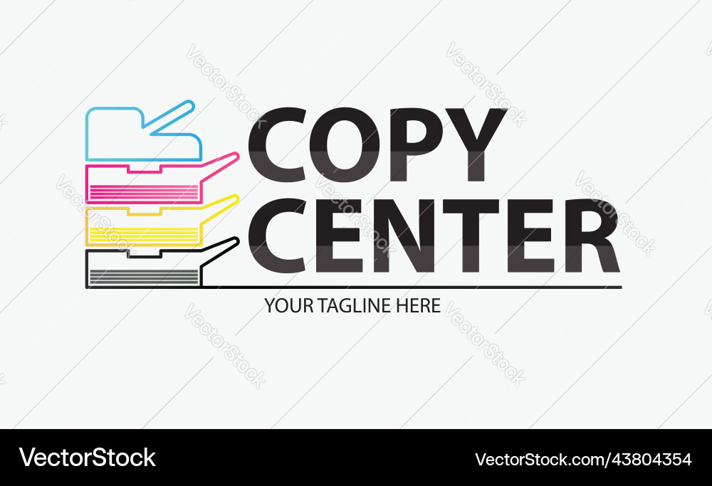 Copy center emblem digital print logo design Vector Image