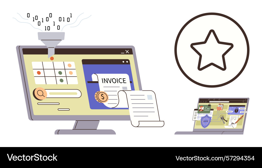 Digital data processing with business analytics Digital data processing with business analytics Vector Image
