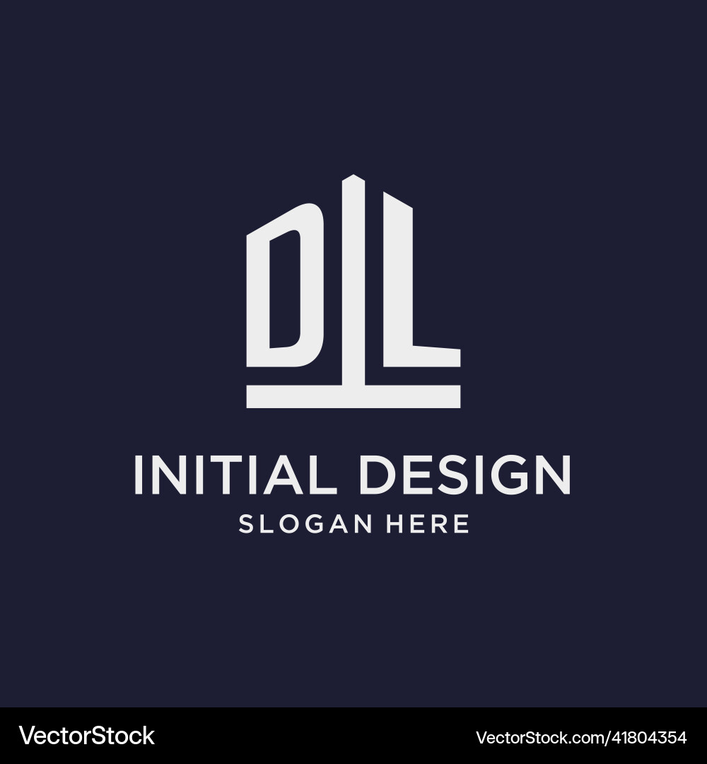 Dl initial monogram logo design with pentagon Dl initial monogram logo design with pentagon vector image