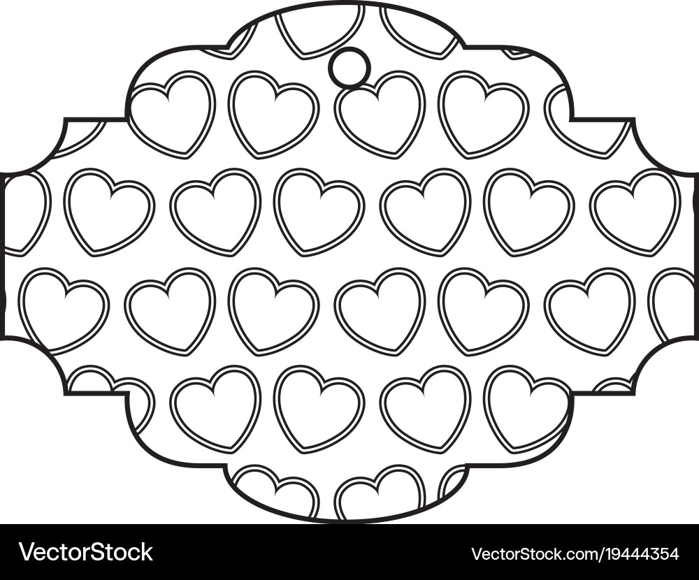 Elegant frame with hearts pattern background Vector Image