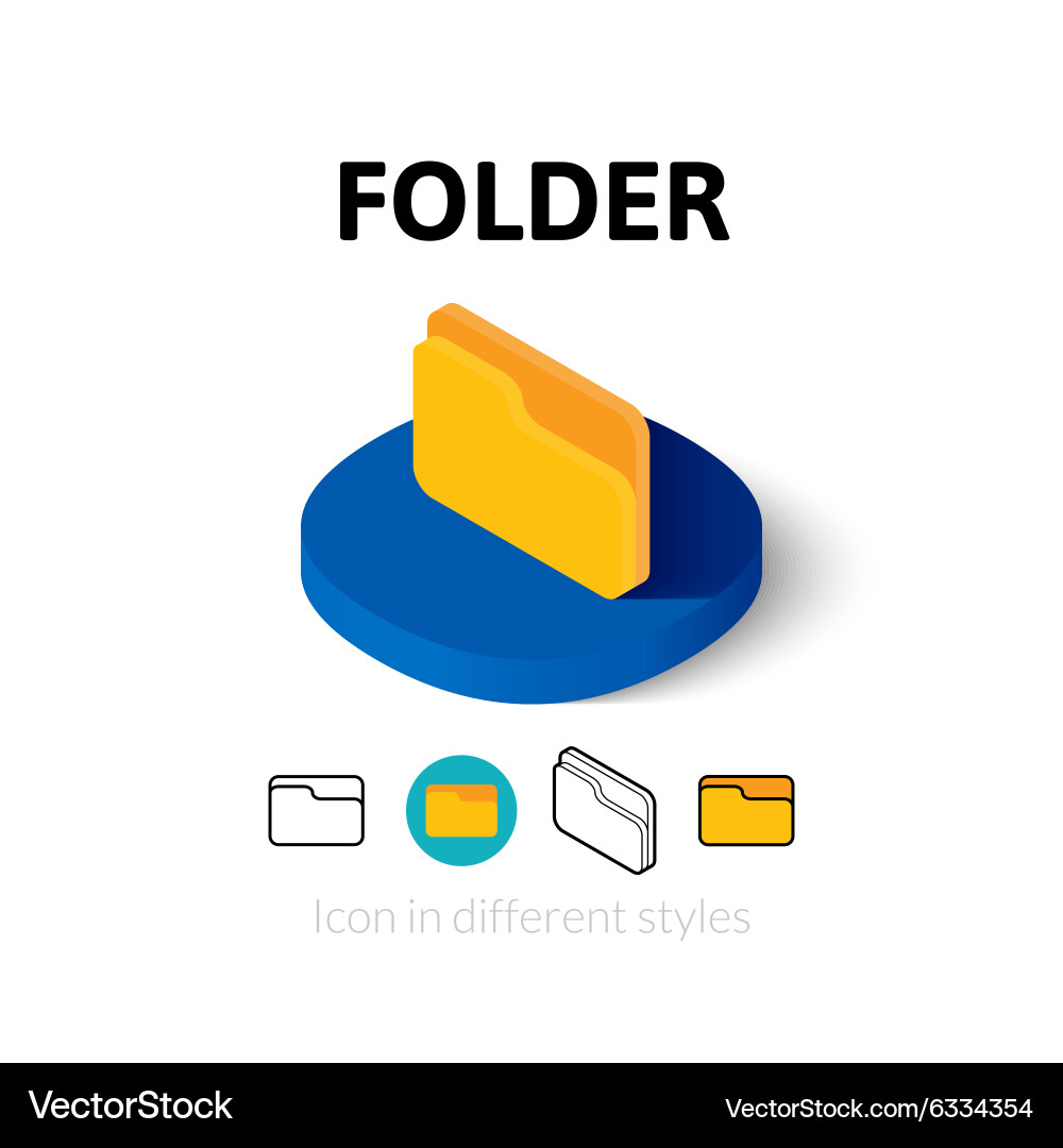 Folder icon in different style vector image
