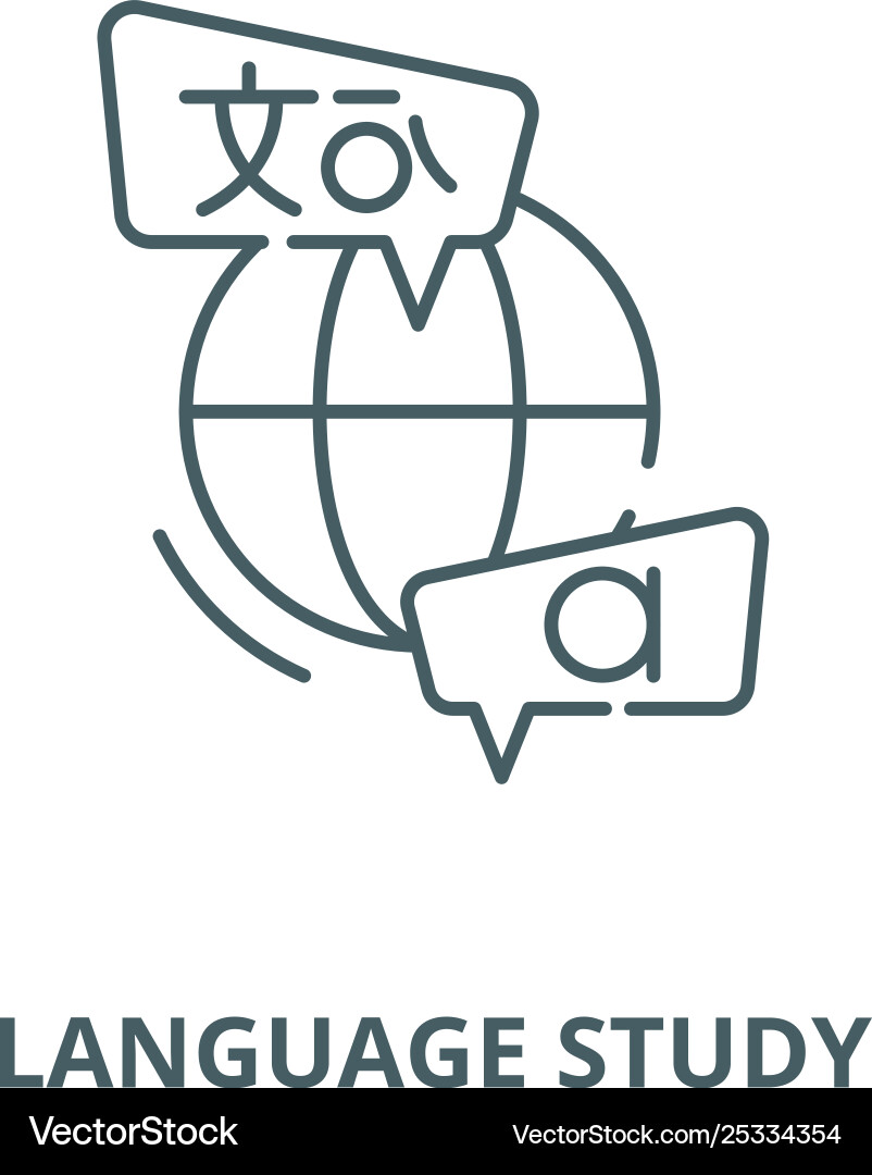 Language study line icon linear concept Language study line icon linear concept vector image