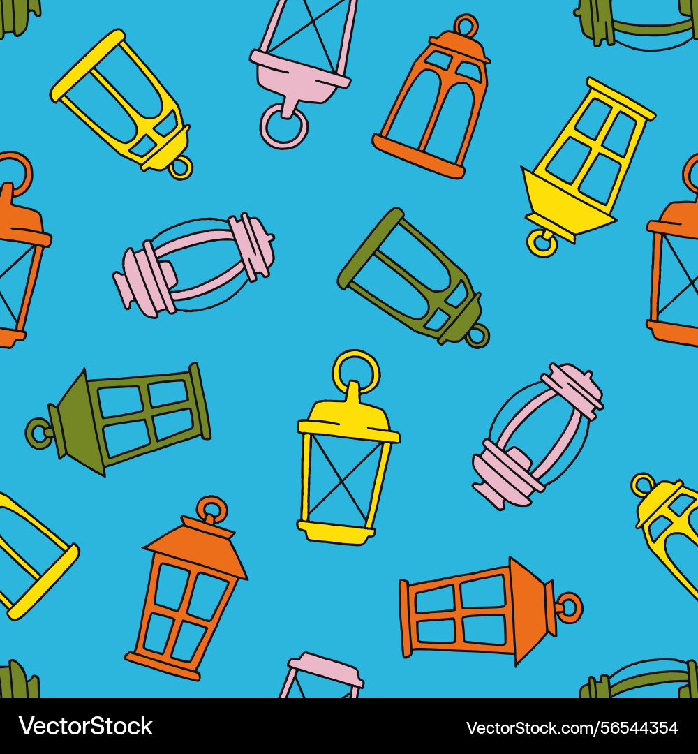 Lantern seamless pattern background for surface Lantern seamless pattern background for surface vector image